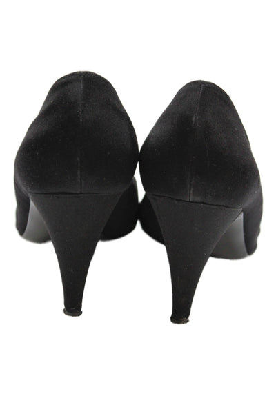 Bruno Magli Womens Slip On High Heels Pumps Shoes Solid Black Size 9.5AA