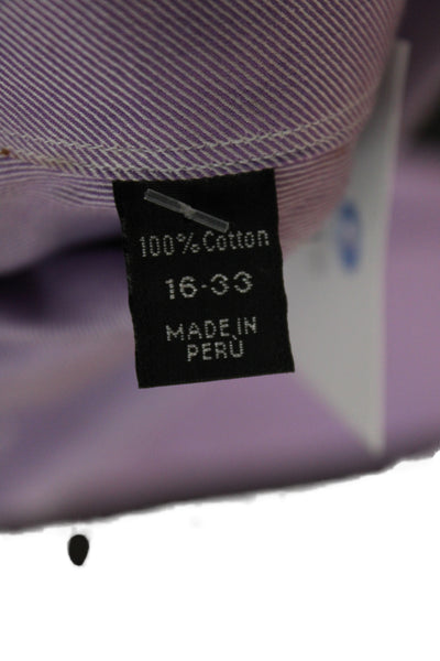 Ike Behar Mens Purple 100% Cotton Classic Dress Shirt Standard Cuff Size 16