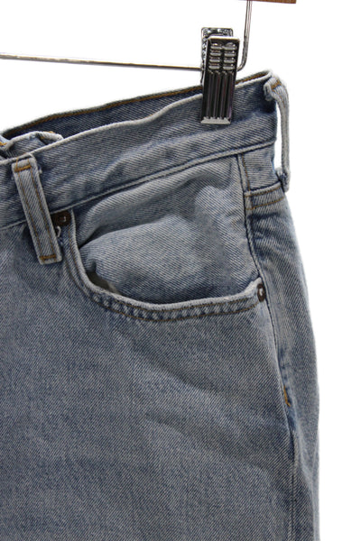 Agolde Women Straight Jeans Blue Mid Rise Button Fly 31in Inseam Size 26