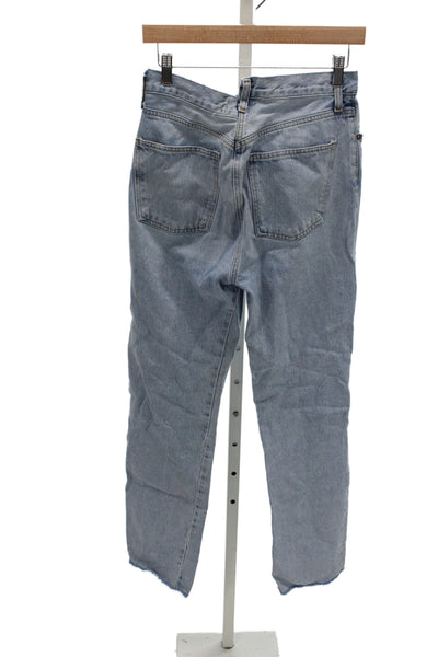 Agolde Women Straight Jeans Blue Mid Rise Button Fly 31in Inseam Size 26