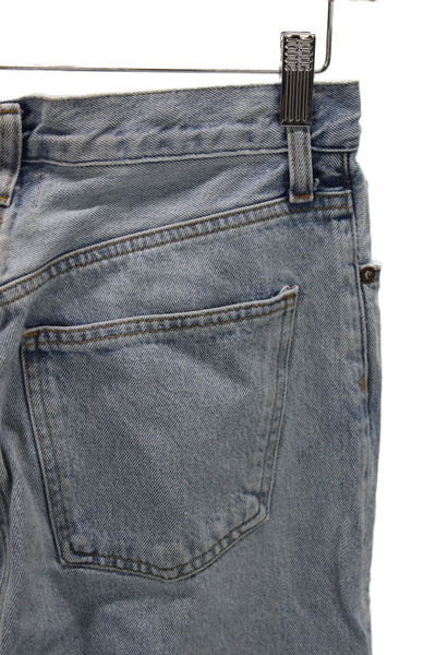 Agolde Women Straight Jeans Blue Mid Rise Button Fly 31in Inseam Size 26