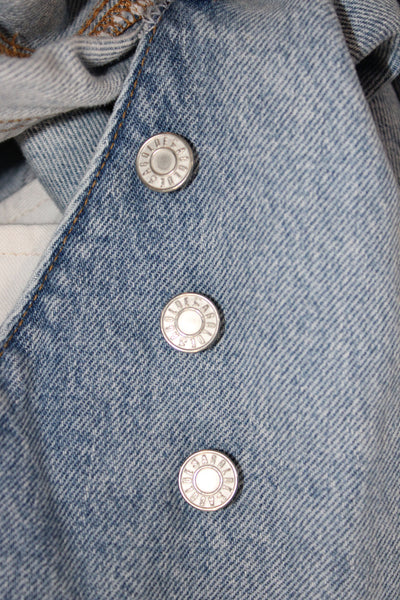 Agolde Women Straight Jeans Blue Mid Rise Button Fly 31in Inseam Size 26