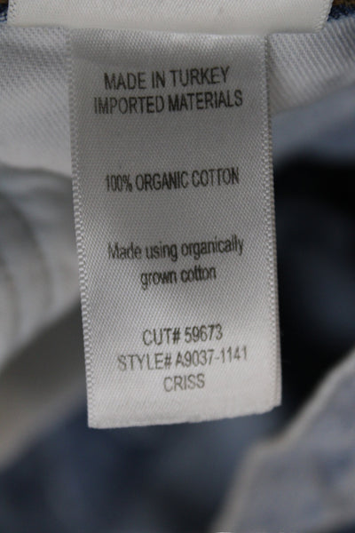 Agolde Women Straight Jeans Blue Mid Rise Button Fly 31in Inseam Size 26
