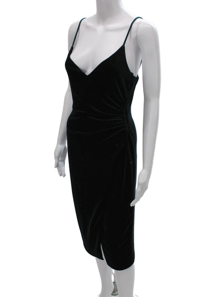 Black Halo Womens Bodycon Green V-Neck Sleeveless Dress 90% Polyamide Size 8