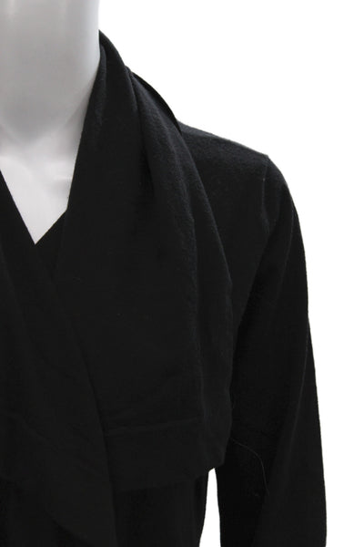 Theory Women Cardigan Black Cowl Neck Long Sleeve 94% Wool Size S