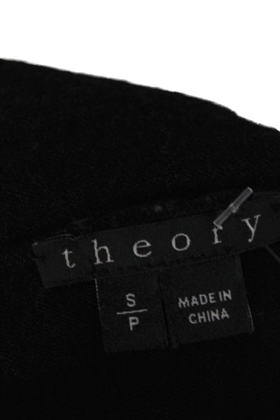 Theory Women Cardigan Black Cowl Neck Long Sleeve 94% Wool Size S