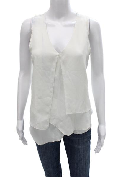 Hyfve Women Camisole Blouse White V-Neck Polyester Sleeveless Size M