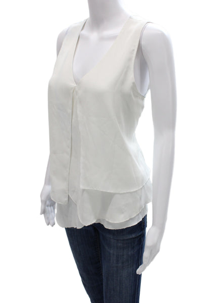 Hyfve Women Camisole Blouse White V-Neck Polyester Sleeveless Size M