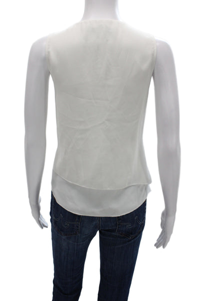 Hyfve Women Camisole Blouse White V-Neck Polyester Sleeveless Size M