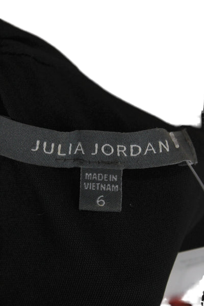 Julia Jordan Women Black Floral Halter Sleeveless Wrap Dress Size 6