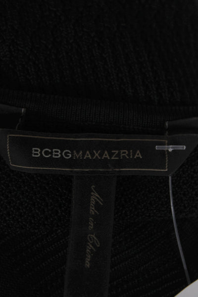 BCBGMAXAZRIA Women Black Fit & Flare Dress Sleeveless Scoop Neck Knit Size M