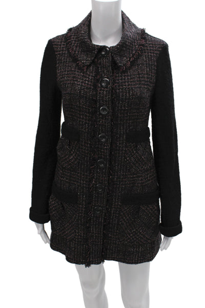 Nanette Lepore Womens Plaid Skirt Suit Black Size 6