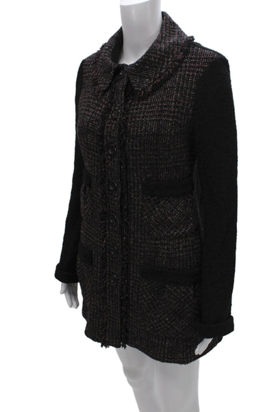 Nanette Lepore Womens Plaid Skirt Suit Black Size 6