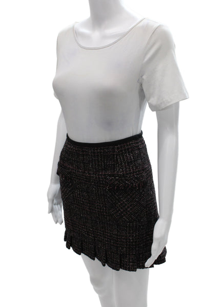 Nanette Lepore Womens Plaid Skirt Suit Black Size 6
