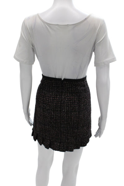 Nanette Lepore Womens Plaid Skirt Suit Black Size 6