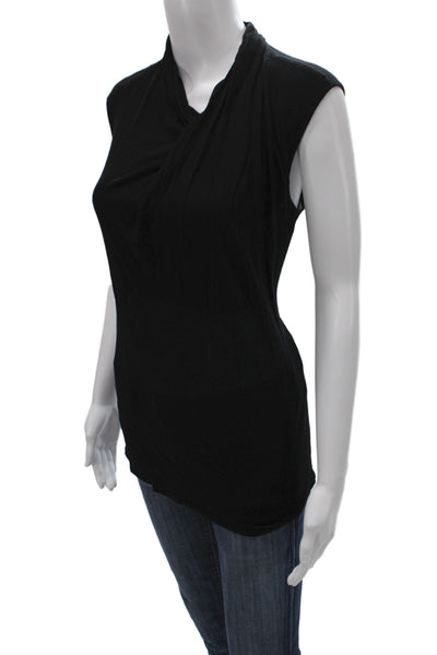 Helmut Lang Women Black Jersey Cowl Neck Sleeveless Tank Size L