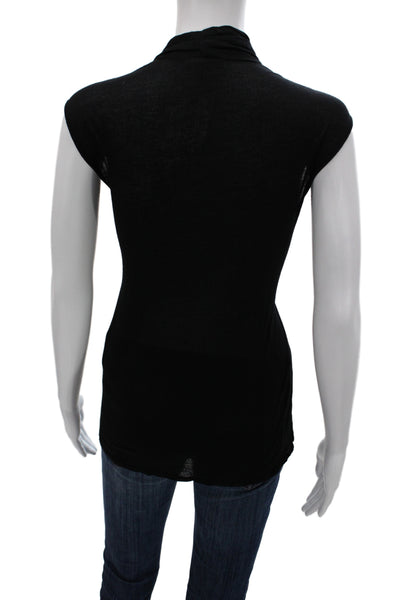 Helmut Lang Women Black Jersey Cowl Neck Sleeveless Tank Size L