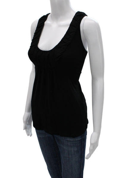 Blugirl Blumarine Women Camisole Black Scoop Neck Sleeveless Size 38