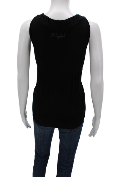 Blugirl Blumarine Women Camisole Black Scoop Neck Sleeveless Size 38