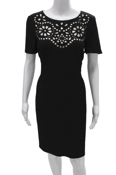 Love Moschino Womens Sheath Mini Dress Black Short Sleeve Polyester Size 8