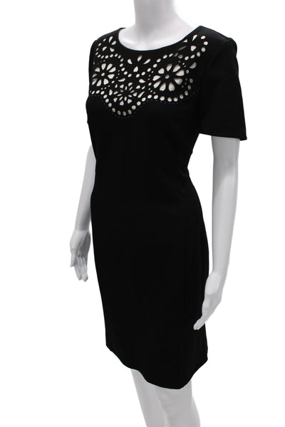 Love Moschino Womens Sheath Mini Dress Black Short Sleeve Polyester Size 8