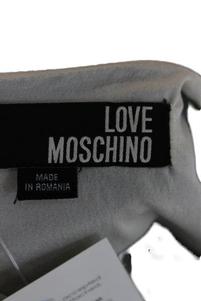 Love Moschino Womens Sheath Mini Dress Black Short Sleeve Polyester Size 8