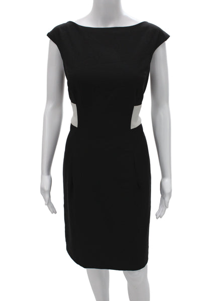 Isaac Mizrahi Women Sheath Dress Black Colorblock Sleeveless Size 6