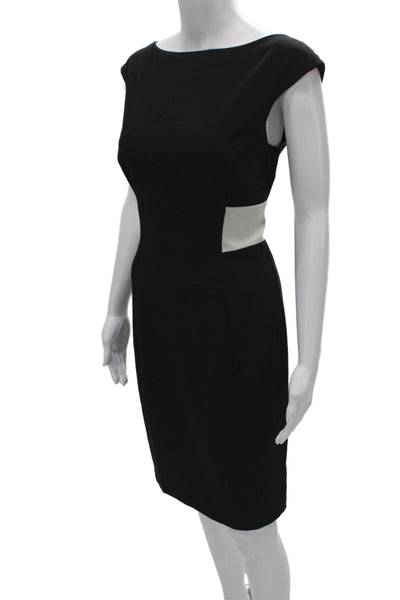 Isaac Mizrahi Women Sheath Dress Black Colorblock Sleeveless Size 6