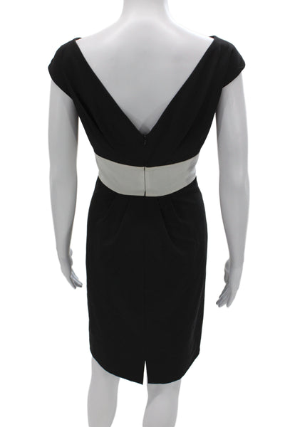 Isaac Mizrahi Women Sheath Dress Black Colorblock Sleeveless Size 6