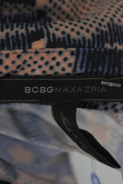 BCBGMAXAZRIA Womens Wrap Dress Multicolor Animal Print Long Sleeve Size S