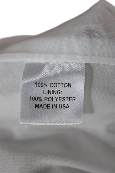 Amy Matto Women A-Line White Cotton Dress Sleeveless Boat Neck Mini Size 6