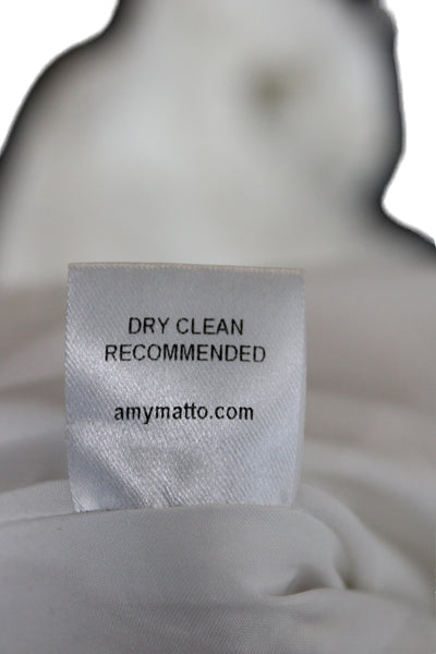 Amy Matto Women A-Line White Cotton Dress Sleeveless Boat Neck Mini Size 6