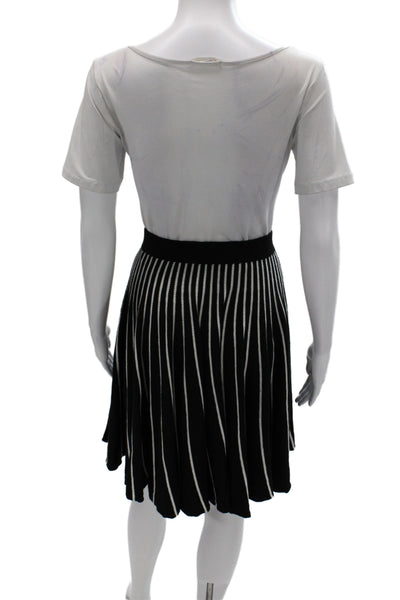 Kerisma Womens Black Striped Pleated Mini Skirt Size L