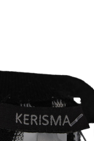 Kerisma Womens Black Striped Pleated Mini Skirt Size L