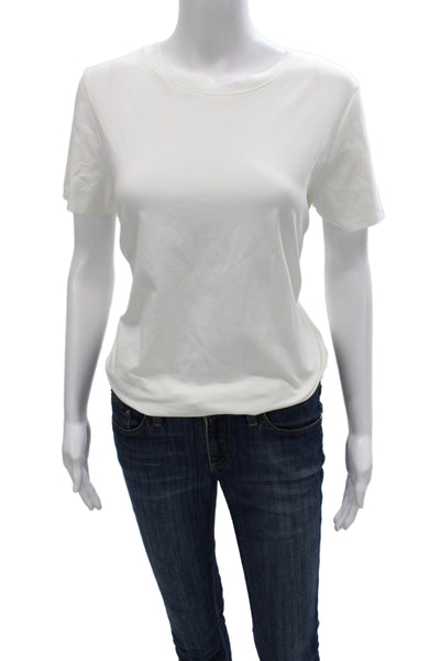 Commando Women Shaping Top Bodysuit White Crew Neck Short Sleeve Size M