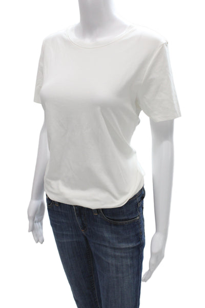 Commando Women Shaping Top Bodysuit White Crew Neck Short Sleeve Size M