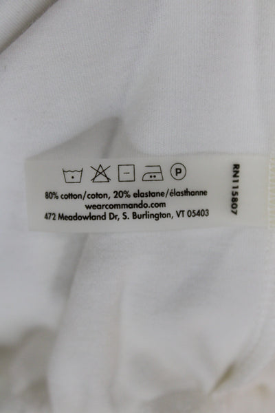 Commando Women Shaping Top Bodysuit White Crew Neck Short Sleeve Size M