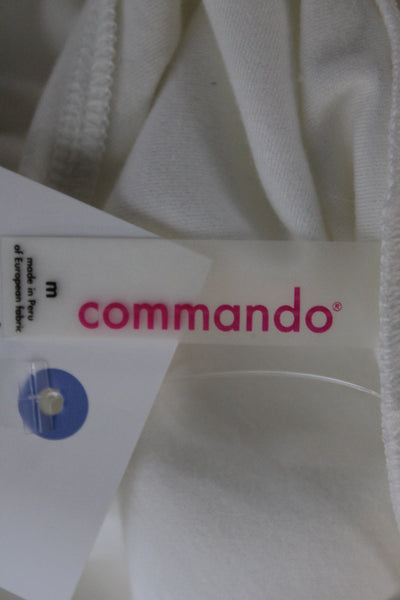 Commando Women Shaping Top Bodysuit White Crew Neck Short Sleeve Size M