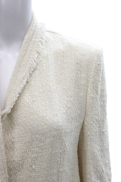 IRO Womens Basic Jacket Ivory 74% Cotton Long Sleeve Size 40