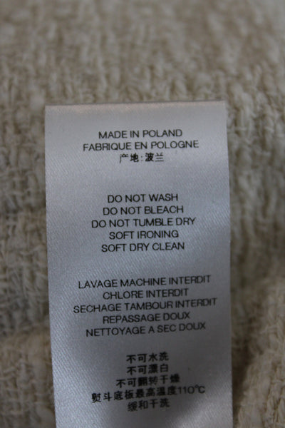 IRO Womens Basic Jacket Ivory 74% Cotton Long Sleeve Size 40