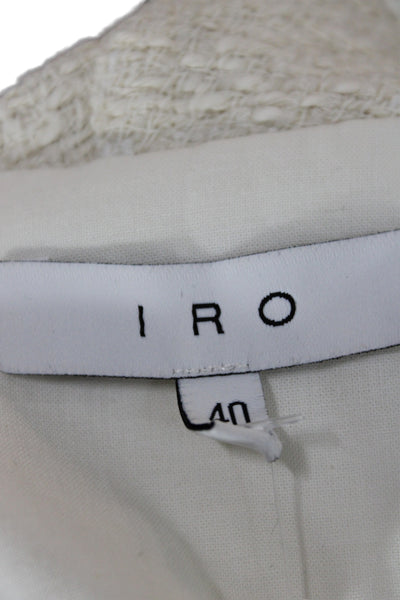 IRO Womens Basic Jacket Ivory 74% Cotton Long Sleeve Size 40