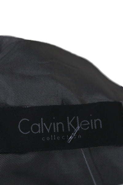 Calvin Klein Collection Women Basic Lambskin Jacket Gray Zip Long Sleeve Size 6