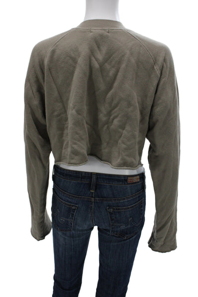 Eterne Womens Pullover Sweatshirt Gray V-Neck Long Sleeve Cotton Size XS