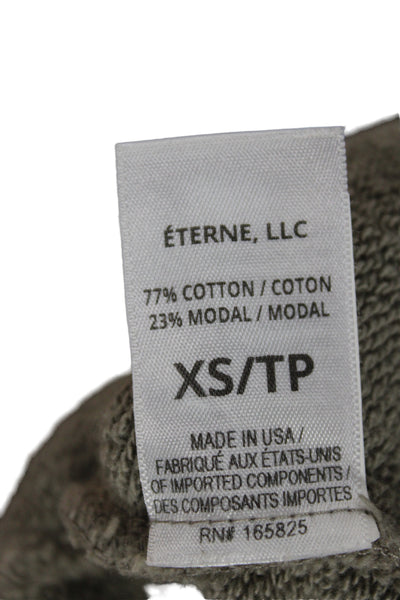 Eterne Womens Pullover Sweatshirt Gray V-Neck Long Sleeve Cotton Size XS