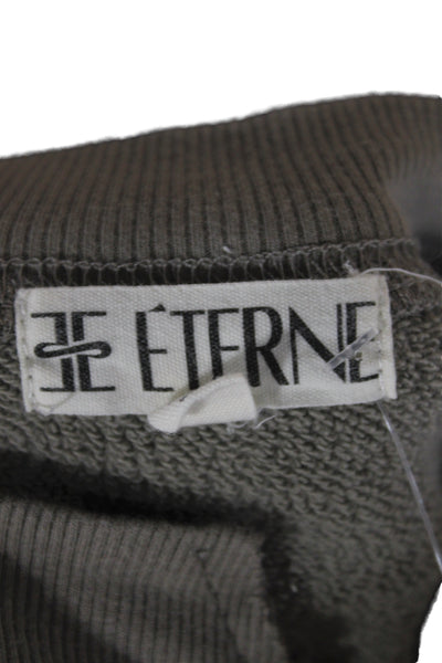 Eterne Womens Pullover Sweatshirt Gray V-Neck Long Sleeve Cotton Size XS