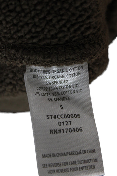 Elwood Women Basic Pullover Sweatshirt Crew Neck Brown Organic Cotton Size S