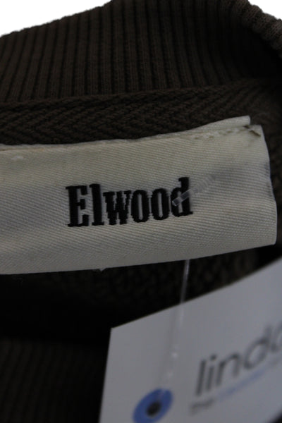 Elwood Women Basic Pullover Sweatshirt Crew Neck Brown Organic Cotton Size S