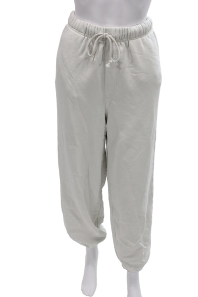 Elwood Women Beige Jogger Pants 100% Organic Cotton Drawstring Size XS