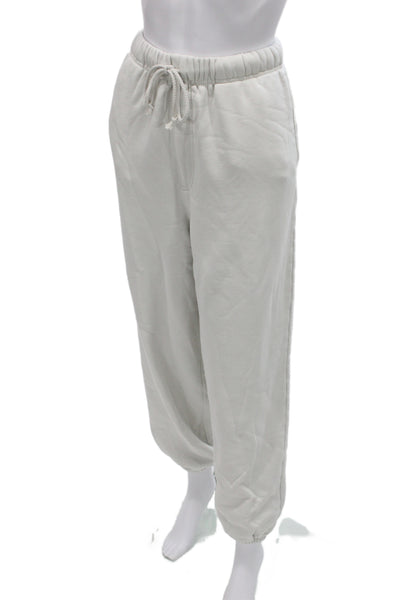 Elwood Women Beige Jogger Pants 100% Organic Cotton Drawstring Size XS
