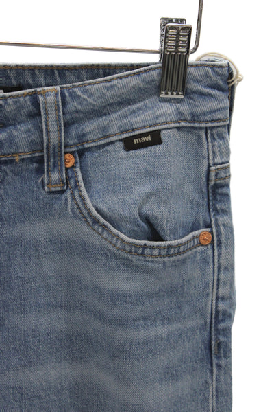 Mavi Women Blue Wide-Leg Jeans Mid Rise Cotton Blend Size 24